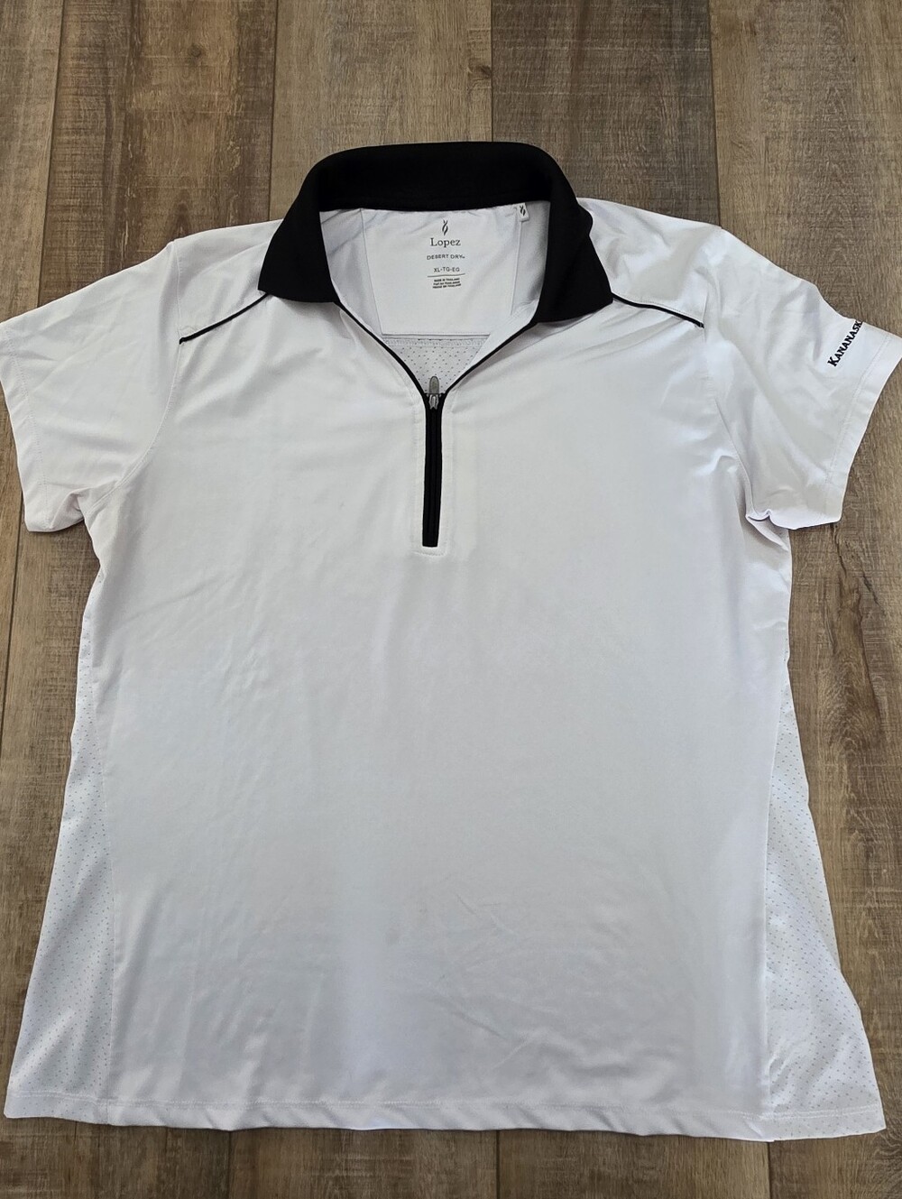 Ladies Lopez White Golf Polo - Branded Kananaskis Country GC - Size XL